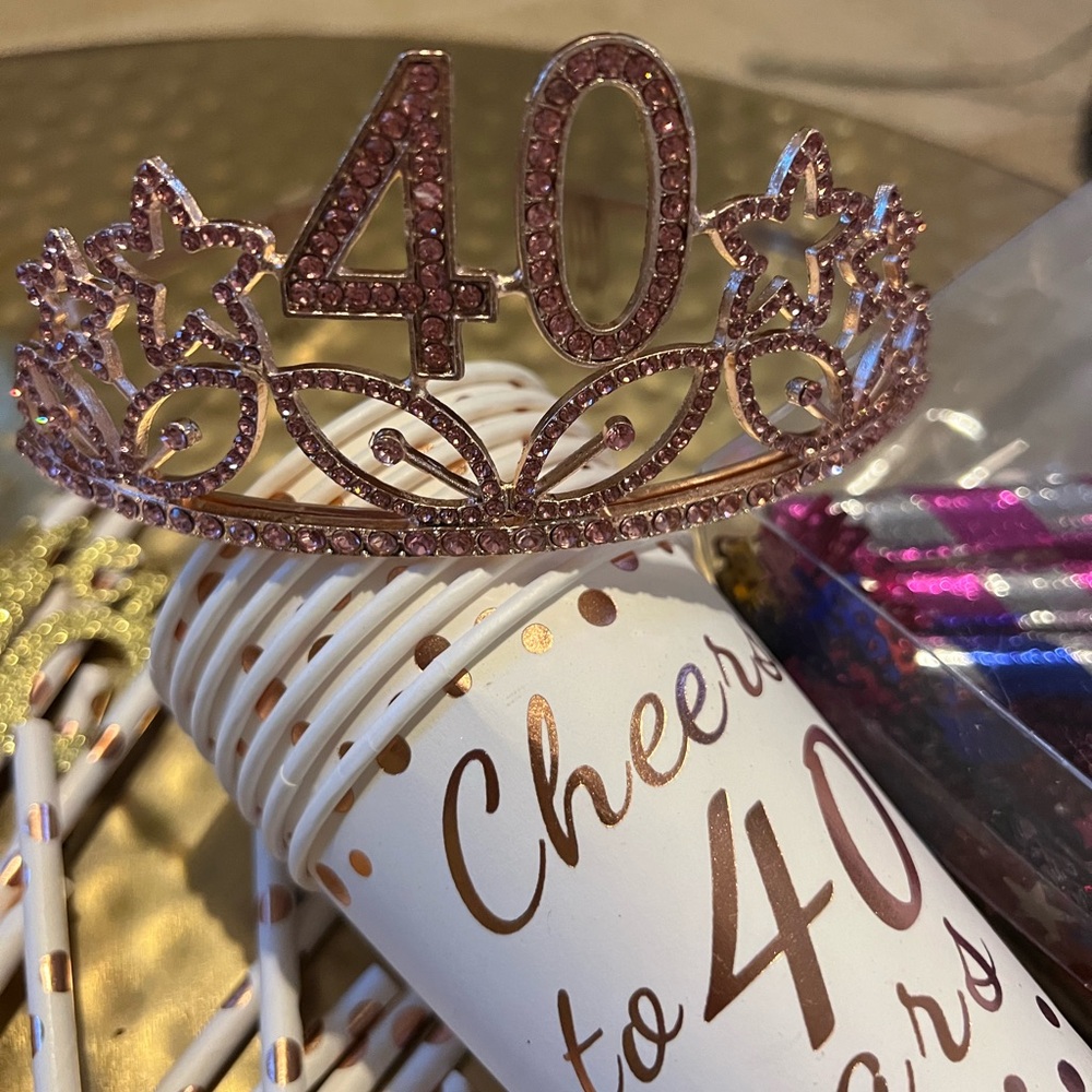 40th Birthday Party Set with Tiara